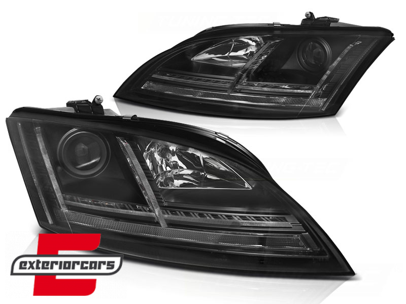 Prednja svjetla LED DRL SEQ žmigavci (crna) / Audi TT 8J (2006-2010) - Slika 2