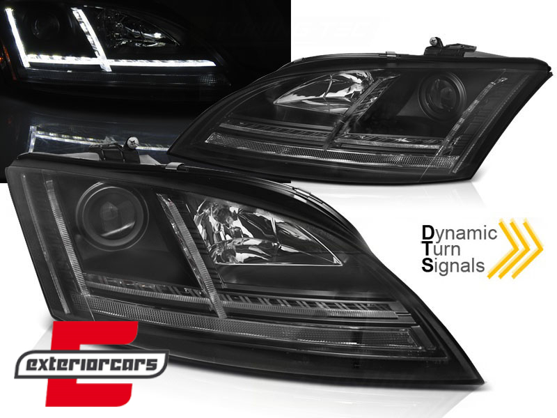 Prednja svjetla LED DRL SEQ žmigavci (crna) / Audi TT 8J (2006-2010)