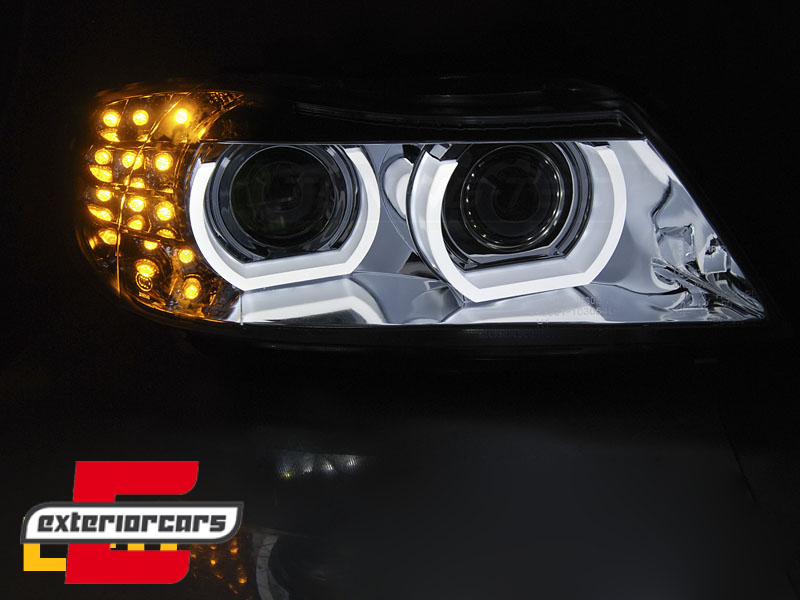 Prednja svjetla 3D Angel Eyes LED DRL Xenon (crna) / BMW serije 3 E90 E91 LCI (2008-2011) - Slika 5