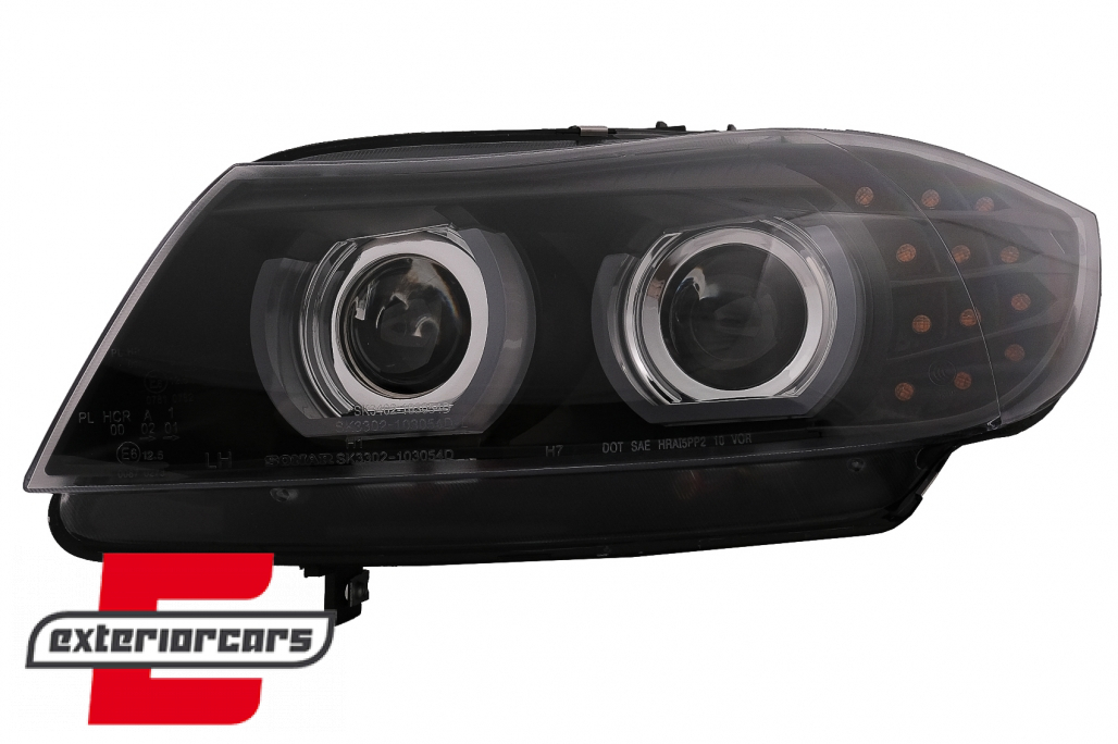 Prednja svjetla 3D Angel Eyes LED DRL Xenon (crna) / BMW serije 3 E90 E91 LCI (2008-2011) - Slika 14