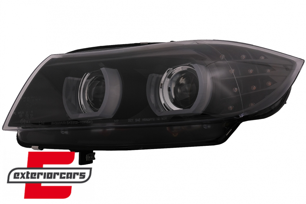 Prednja svjetla 3D Angel Eyes LED DRL Xenon (crna) / BMW serije 3 E90 E91 LCI (2008-2011) - Slika 16