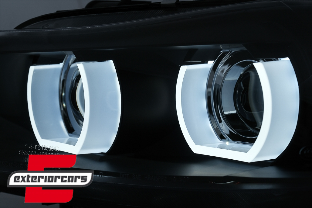 Prednja svjetla 3D Angel Eyes LED DRL Xenon (crna) / BMW serije 3 E90 E91 LCI (2008-2011) - Slika 6