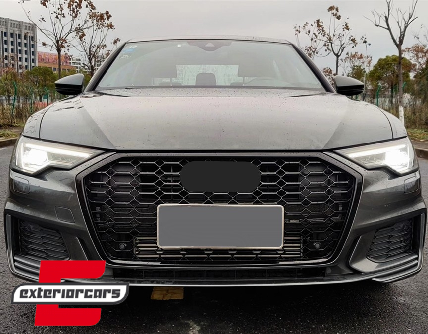 Prednja maska RS6 dizajn (piano crna) / Audi A6 C8 4K (2018-2022) - Slika 5