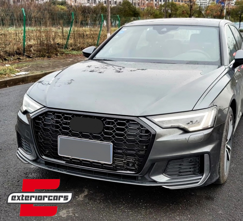 Prednja maska RS6 dizajn (piano crna) / Audi A6 C8 4K (2018-2022) - Slika 6