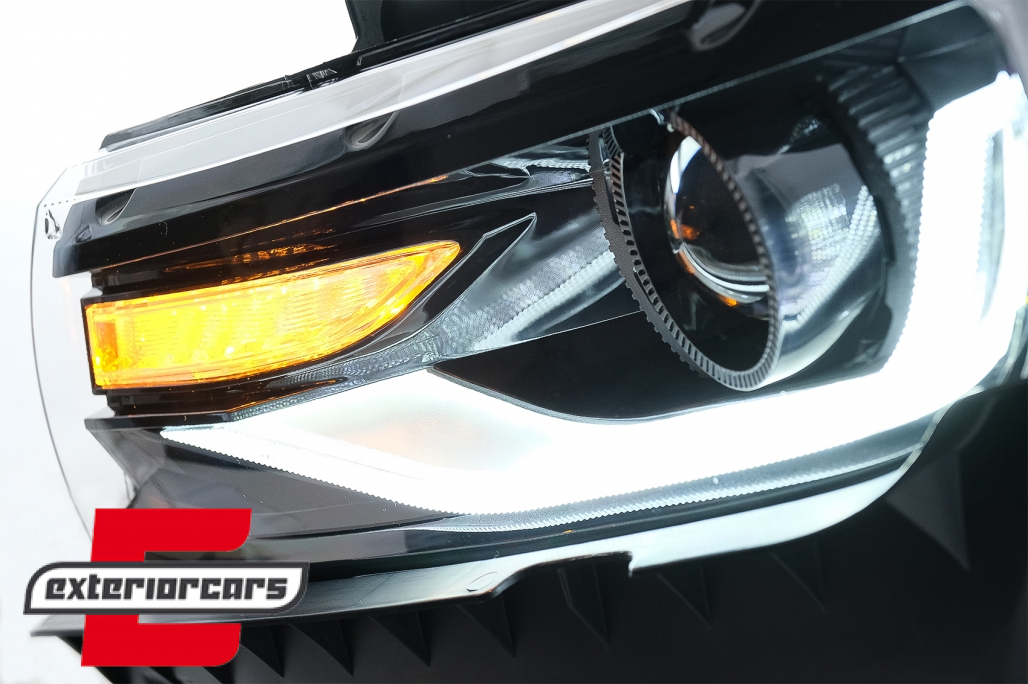 Prednja svjetla LED DRL SEQ žmigavci Facelift 2016 look (crna) / Chevrolet Camaro Mk5 Facelift (2013-2015) - Slika 11