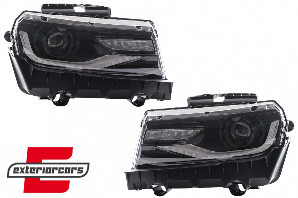 Prednja svjetla LED DRL SEQ žmigavci Facelift 2016 look (crna) / Chevrolet Camaro Mk5 Facelift (2013-2015) - Slika 2