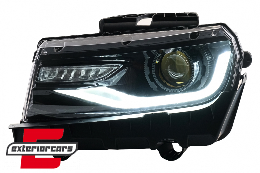 Prednja svjetla LED DRL SEQ žmigavci Facelift 2016 look (crna) / Chevrolet Camaro Mk5 Facelift (2013-2015) - Slika 6