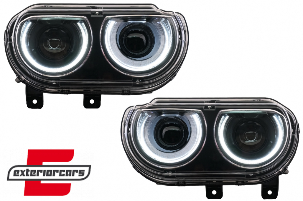 Prednja svjetla LED DRL SEQ žmigavci (crna) / Dodge Challenger (2008-2014) - Slika 2