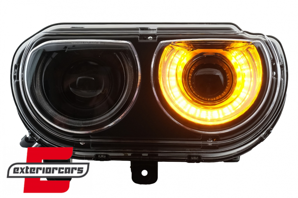 Prednja svjetla LED DRL SEQ žmigavci (crna) / Dodge Challenger (2008-2014) - Slika 5