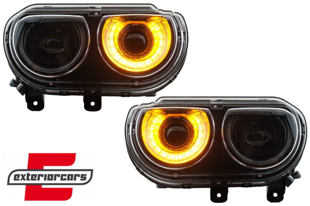 Prednja svjetla LED DRL SEQ žmigavci (crna) / Dodge Challenger (2008-2014) - Slika 6