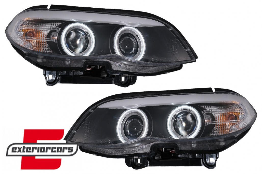 Prednja svjetla CCFL Angel Eyes Xenon (crna) / BMW X5 E53 LCI (2003-2006) - Slika 2