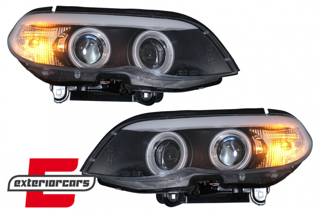 Prednja svjetla CCFL Angel Eyes Xenon (crna) / BMW X5 E53 LCI (2003-2006) - Slika 8