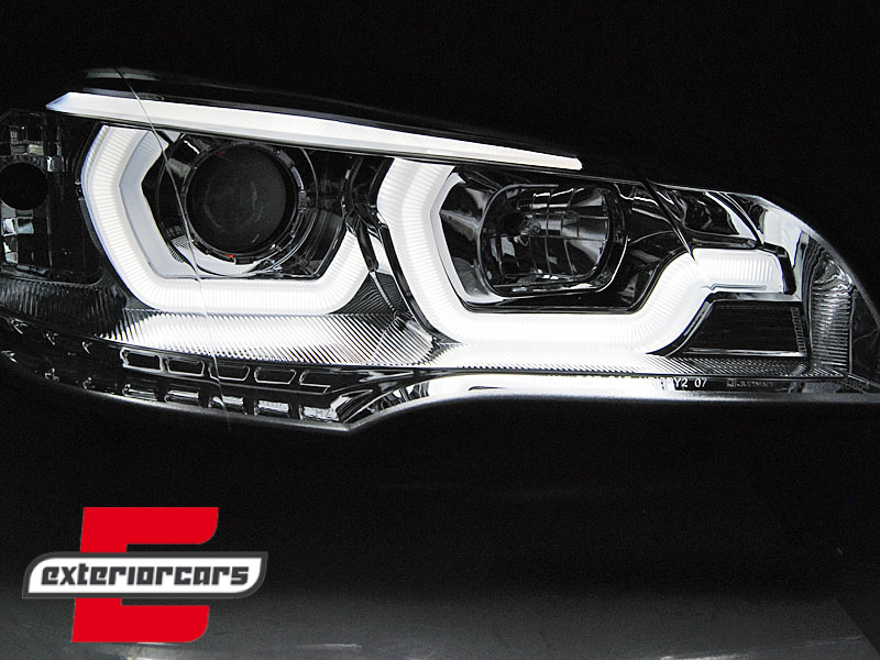 Prednja svjetla 3D Angel Eyes TubeLight DRL (chrome) / BMW X5 E70 (2007-2013) - Slika 3