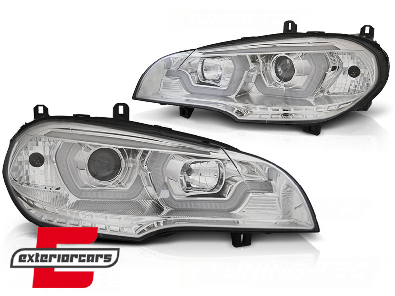 Prednja svjetla 3D Angel Eyes TubeLight DRL (chrome) / BMW X5 E70 (2007-2013) - Slika 2
