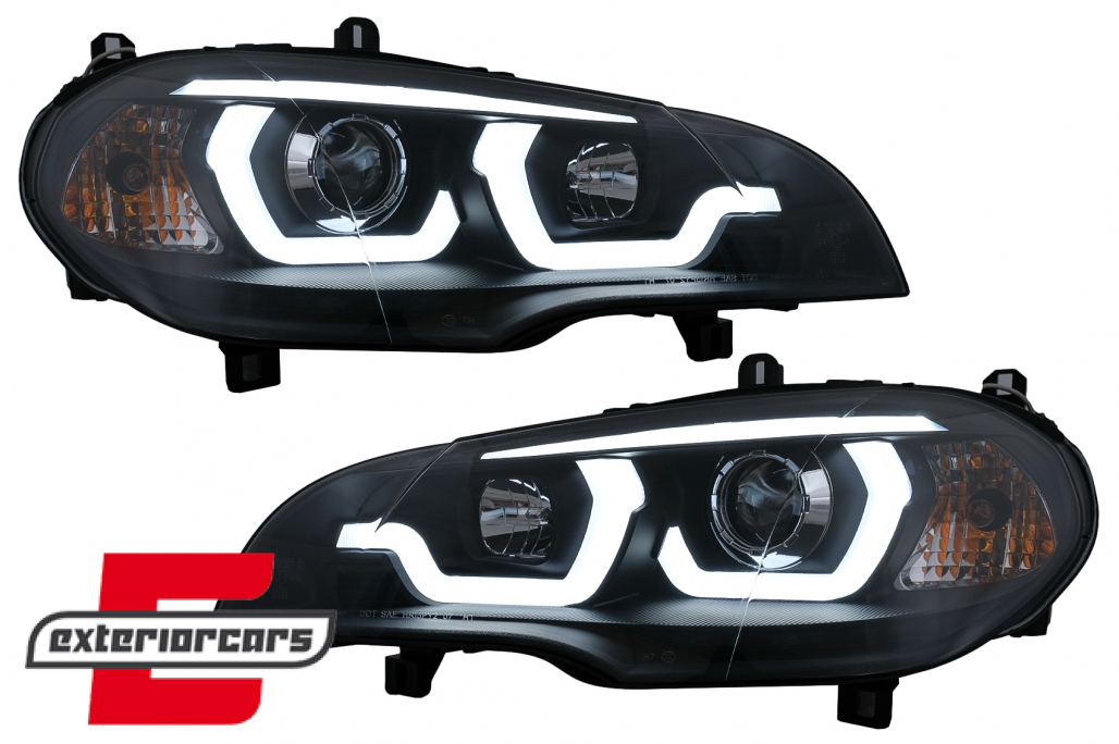 Prednja svjetla 3D Angel Eyes TubeLight DRL (crna) / BMW X5 E70 (2007-2013) - Slika 2