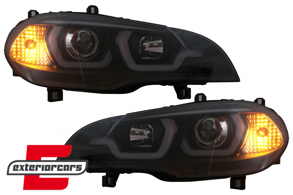 Prednja svjetla 3D Angel Eyes TubeLight DRL (crna) / BMW X5 E70 (2007-2013) - Slika 12