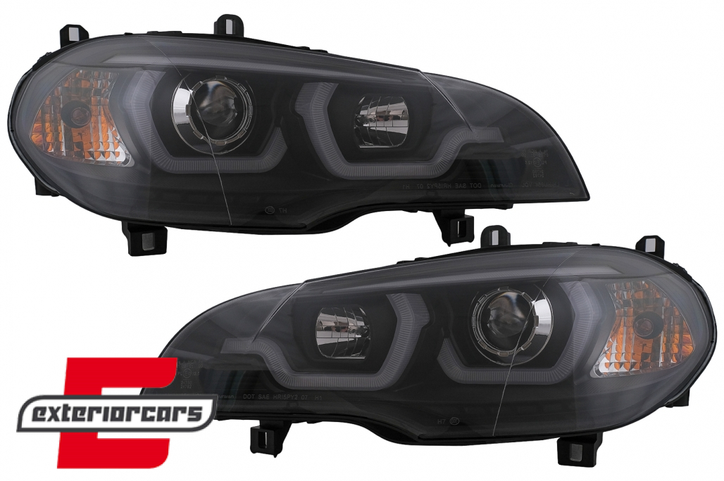 Prednja svjetla 3D Angel Eyes TubeLight DRL (crna) / BMW X5 E70 (2007-2013) - Slika 15