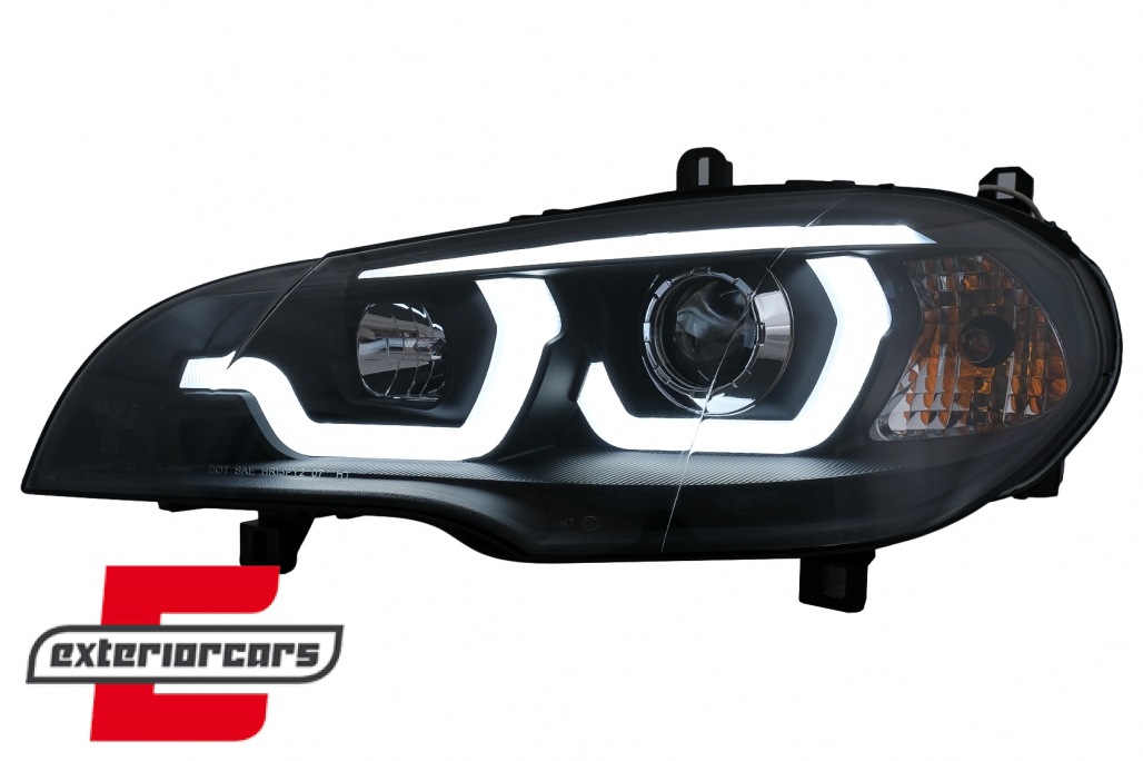 Prednja svjetla 3D Angel Eyes TubeLight DRL (crna) / BMW X5 E70 (2007-2013) - Slika 3