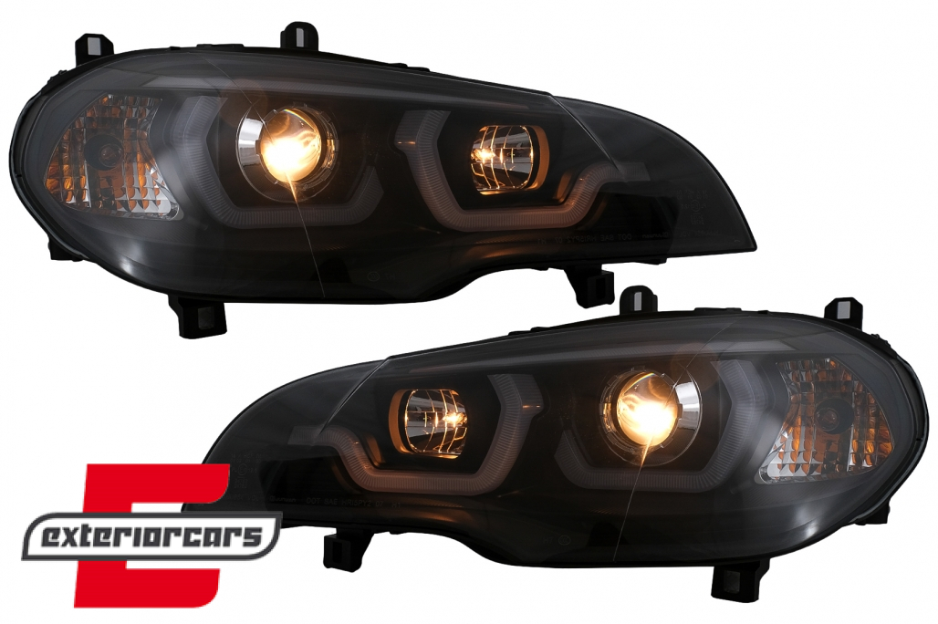 Prednja svjetla 3D Angel Eyes TubeLight DRL (crna) / BMW X5 E70 (2007-2013) - Slika 8
