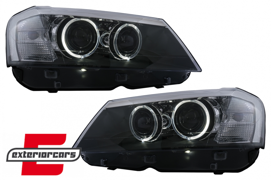 Prednja svjetla LED Angel Eyes Xenon look (crna) / BMW X3 F25 SUV (2010-2014) - Slika 2