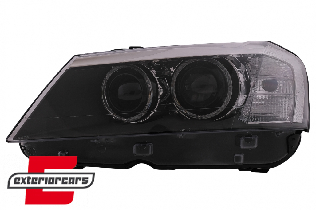 Prednja svjetla LED Angel Eyes Xenon look (crna) / BMW X3 F25 SUV (2010-2014) - Slika 11