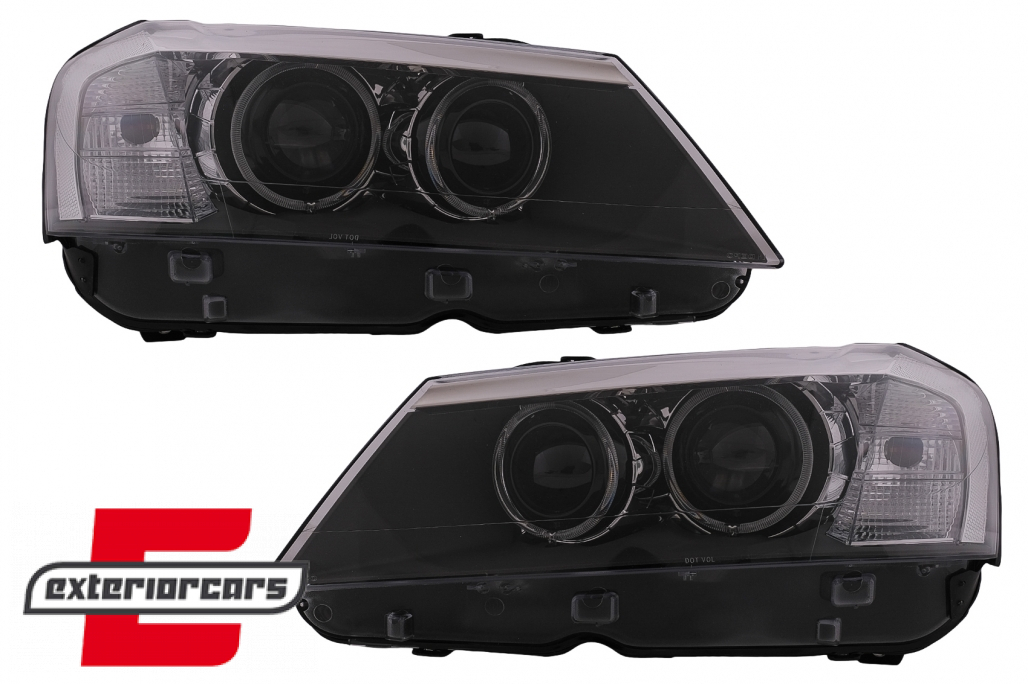 Prednja svjetla LED Angel Eyes Xenon look (crna) / BMW X3 F25 SUV (2010-2014) - Slika 12