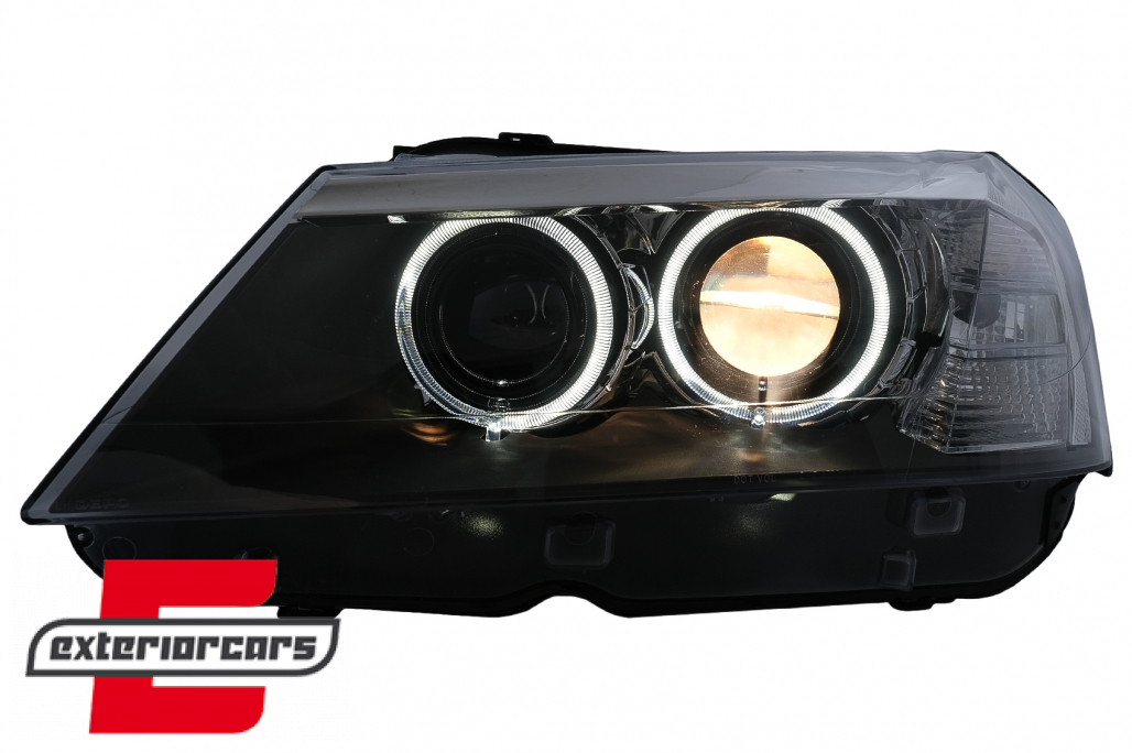 Prednja svjetla LED Angel Eyes Xenon look (crna) / BMW X3 F25 SUV (2010-2014) - Slika 6