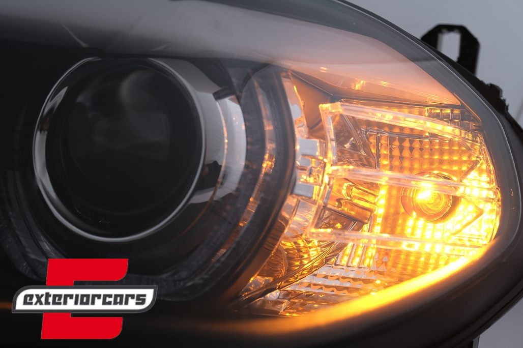 Prednja svjetla 3D LED Angel Eyes XENON (crna) / BMW X5 E70 (2007-2010) - Slika 9