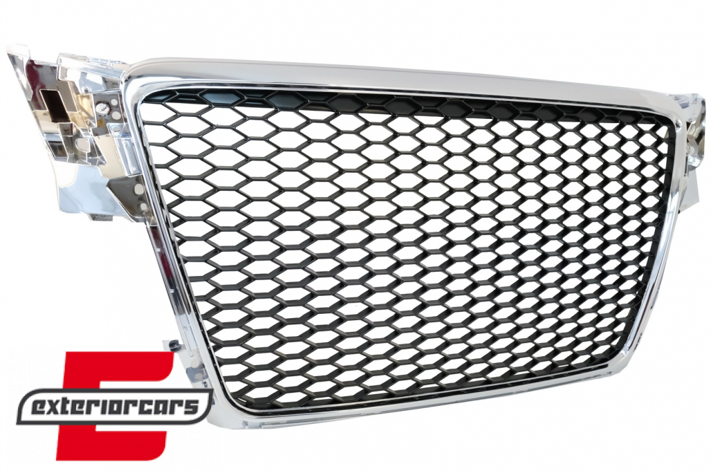 Prednja maska RS4 dizajn (chrome/crna) / Audi A4 S4 B8 (2008-2011) - Slika 3