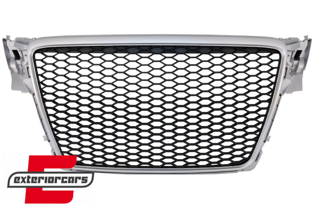 Prednja maska RS4 dizajn (chrome/crna) / Audi A4 S4 B8 (2008-2011) - Slika 2