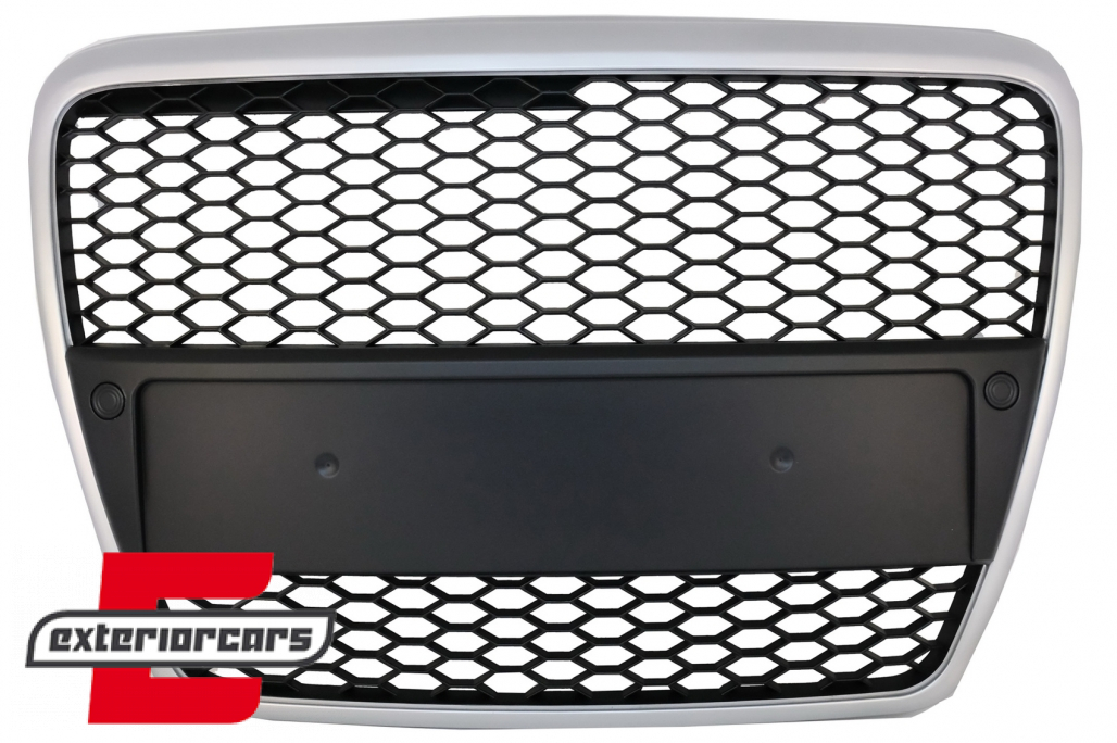 Prednja maska RS6 dizajn (mat srebrna) / Audi A6 4F 4F2 C6 (2004-2011)