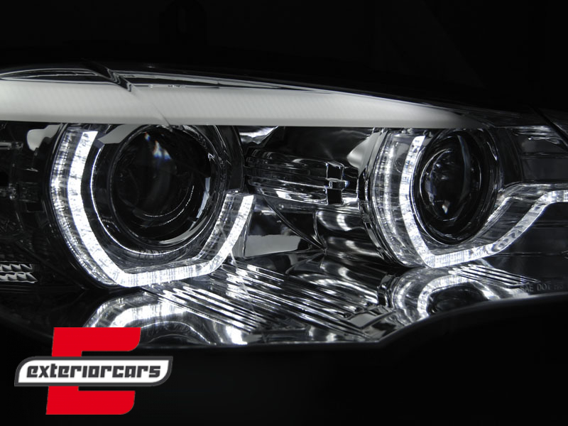 Prednja svjetla 3D LED Angel Eyes XENON (chrome) / BMW X5 E70 (2007-2010) - Slika 2