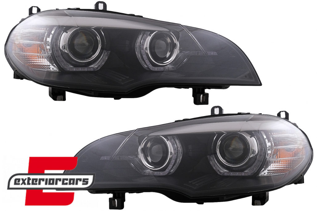 Prednja svjetla 3D LED Angel Eyes XENON (crna) / BMW X5 E70 (2007-2010) - Slika 11