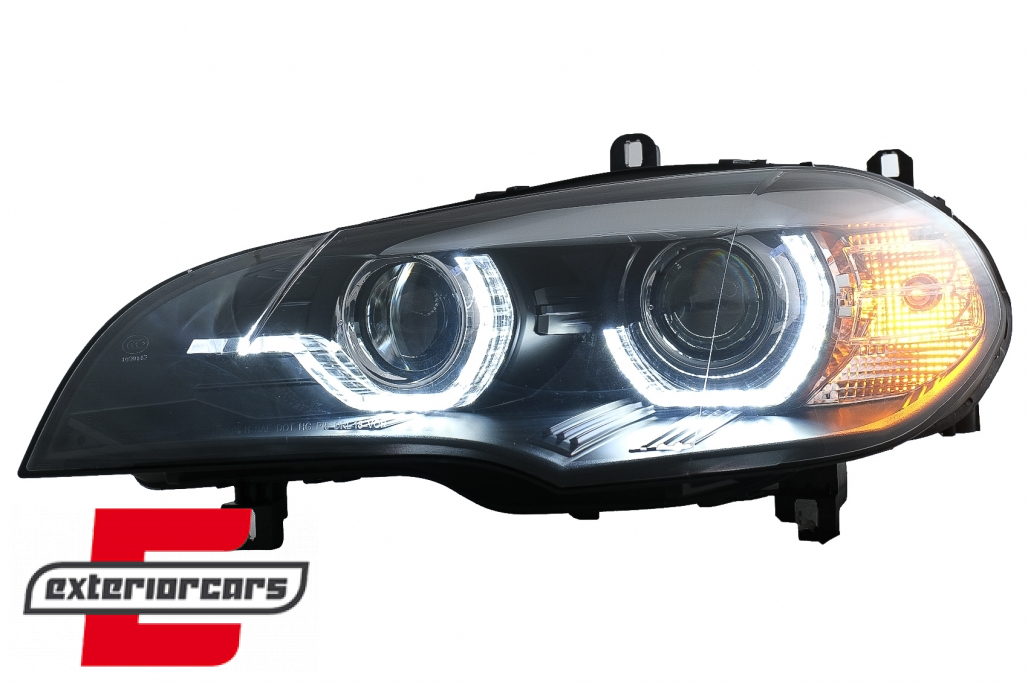 Prednja svjetla 3D LED Angel Eyes XENON (crna) / BMW X5 E70 (2007-2010) - Slika 3