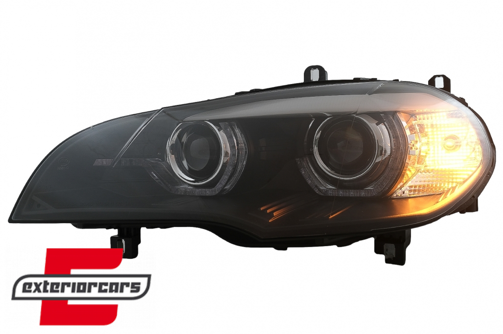 Prednja svjetla 3D LED Angel Eyes XENON (crna) / BMW X5 E70 (2007-2010) - Slika 8