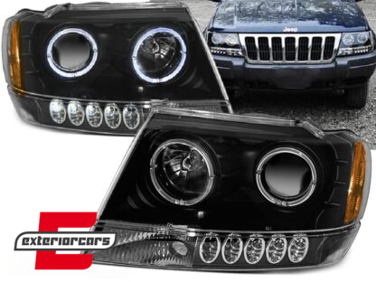 Prednja svjetla Angel Eyes (crna) / JEEP Grand Cherokee (1999-05.2005)