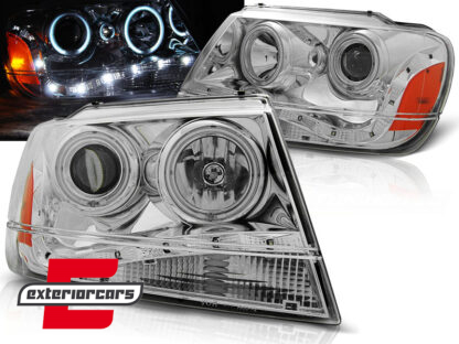 Prednja svjetla Angel Eyes (chrome) / JEEP Grand Cherokee (1999-05.2005)