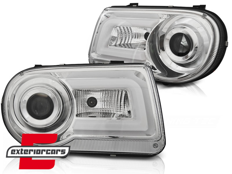 Prednja svjetla LED Tubelight dizajn (chrome) / Chrysler 300C (2004-2010) - Slika 2