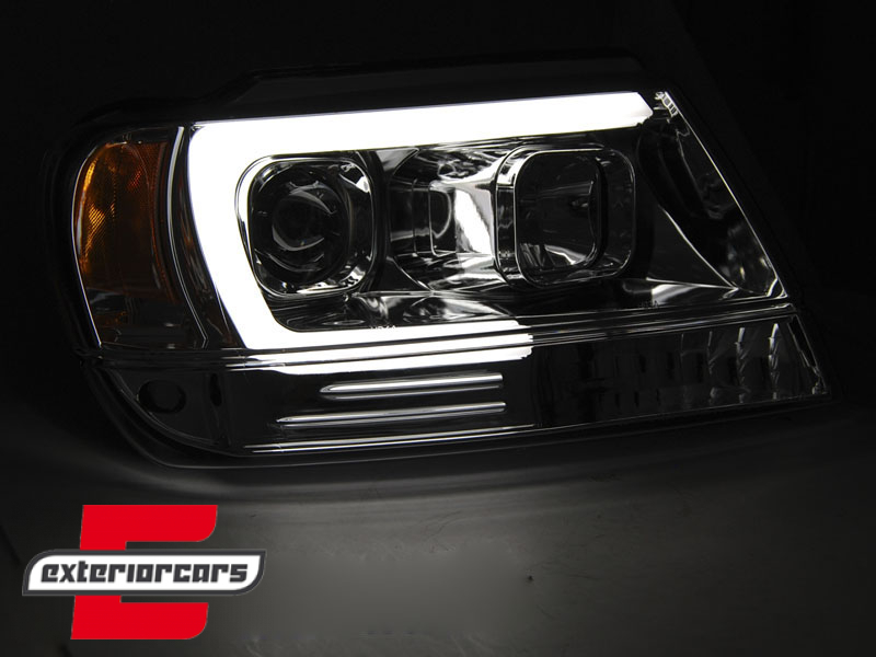 Prednja svjetla LED TubeLight (chrome) / JEEP Grand Cherokee (1999-05.2005) - Slika 3