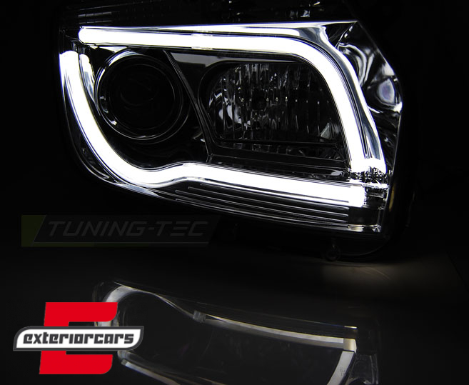 Prednja svjetla LED TubeLight dizajn (chrome) / Dacia Duster I (2010-2013) - Slika 3