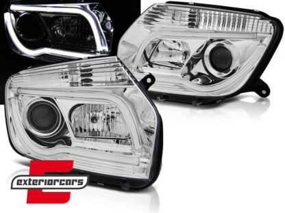 Prednja svjetla LED TubeLight dizajn (chrome) / Dacia Duster I (2010-2013)