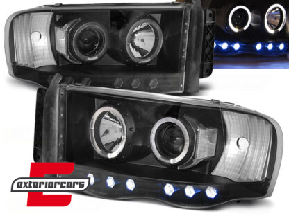 Prednja svjetla Angel Eyes (crna) / Dodge RAM (2002-2006)