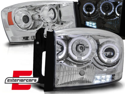 Prednja svjetla Angel Eyes (chrome) / Dodge RAM (2006-2008)
