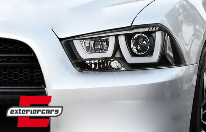 Prednja svjetla LED TubeLight dizajn (crna) / Dodge Charger (2011-2015) - Slika 6