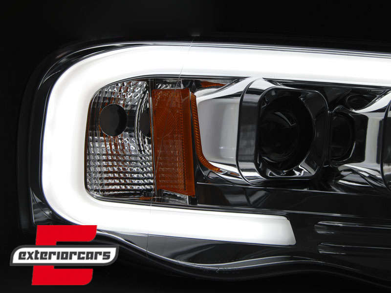 Prednja svjetla LED TubeLight dizajn (chrome) / Dodge RAM (2002-2006) - Slika 5