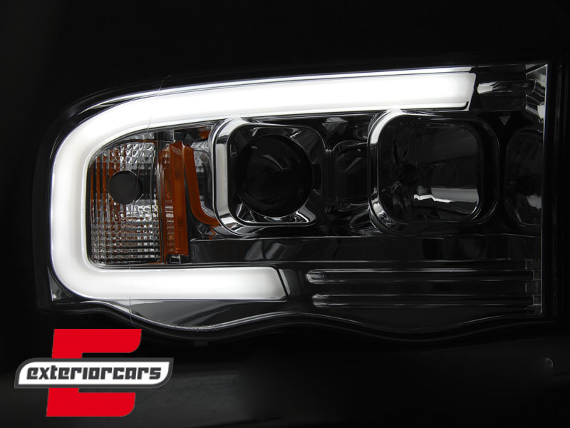 Prednja svjetla LED TubeLight dizajn (chrome) / Dodge RAM (2002-2006) - Slika 6