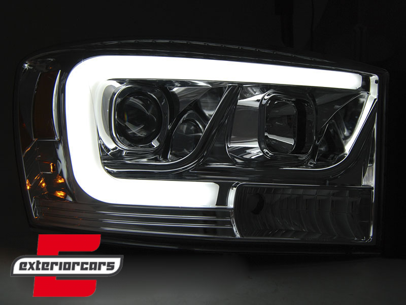 Prednja svjetla LED TubeLight dizajn (chrome) / Dodge RAM (2006-2008) - Slika 3