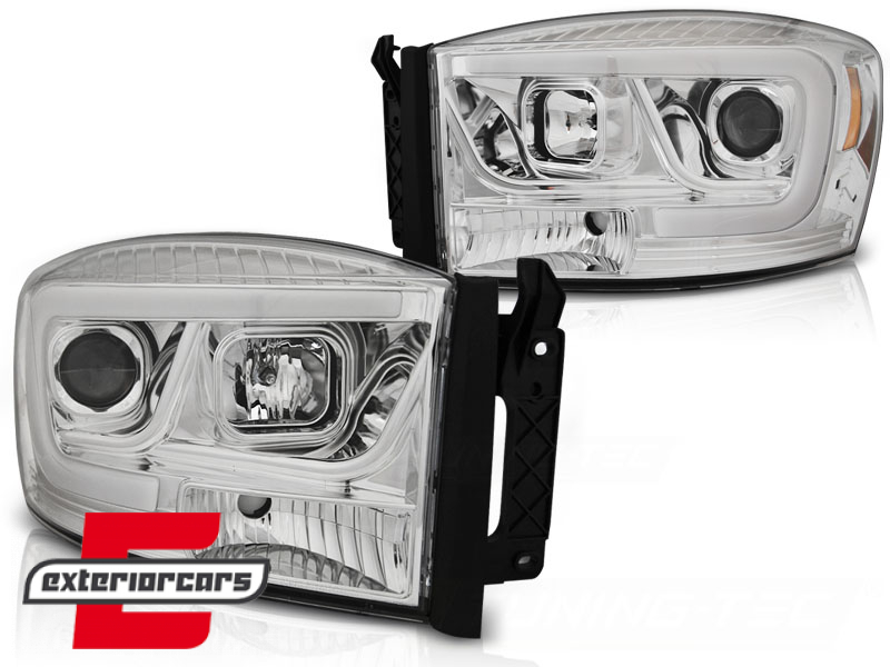 Prednja svjetla LED TubeLight dizajn (chrome) / Dodge RAM (2006-2008) - Slika 2