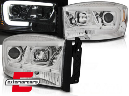 Prednja svjetla LED TubeLight dizajn (chrome) / Dodge RAM (2006-2008)