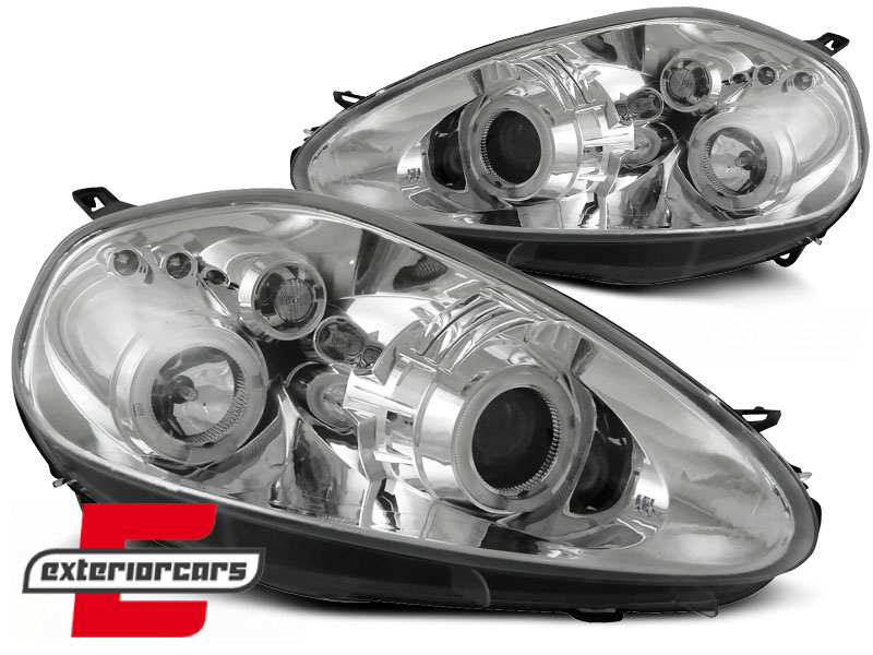 Prednja svjetla Angel Eyes (chrome) / Fiat Grande Punto (2005-2008) - Slika 2